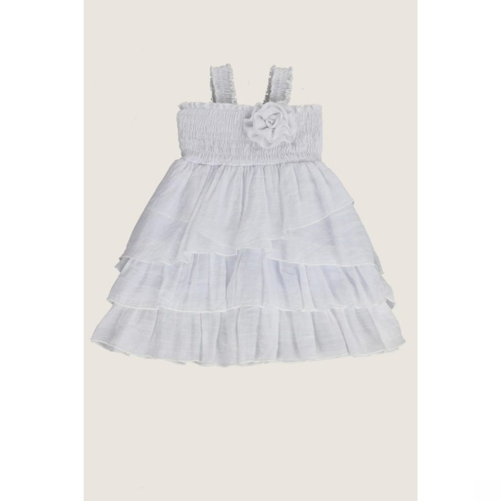 White Super Soft Ruffles Dress {Sissymini} - Picture 2 of 4